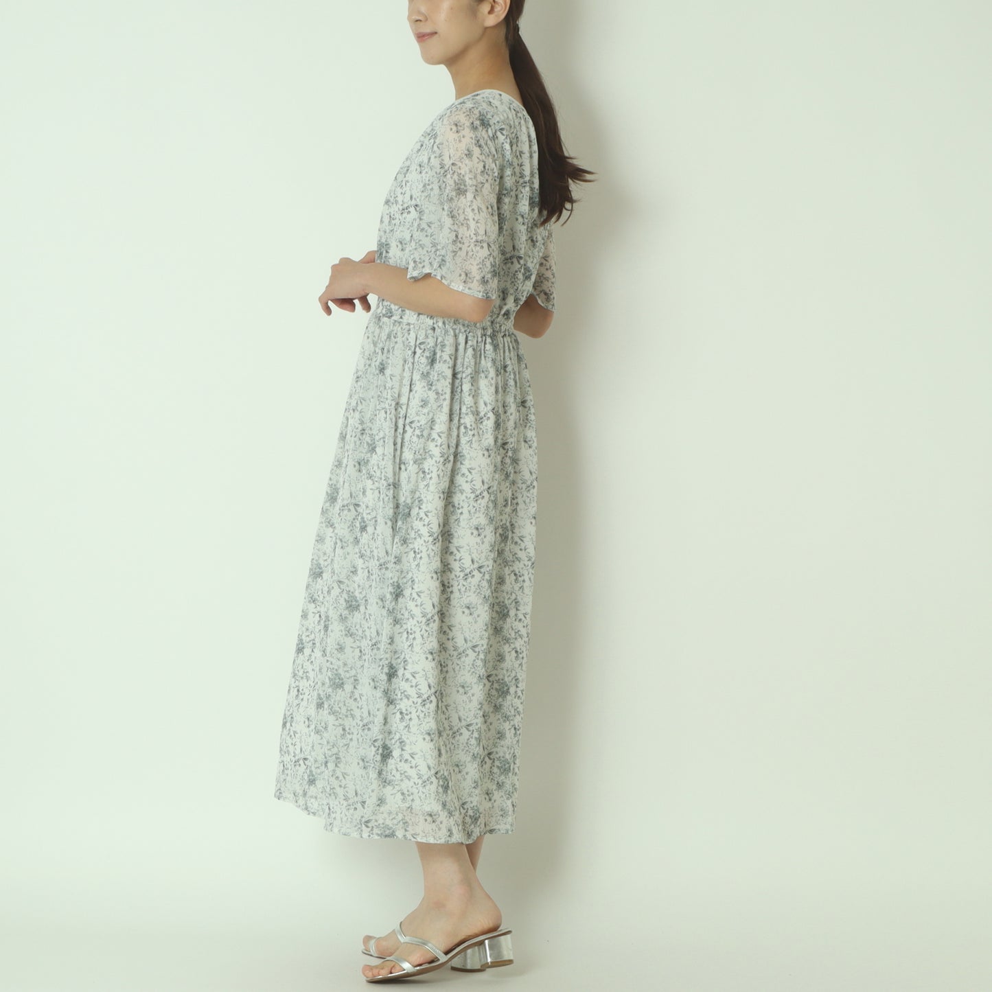 花柄シフォンワンピース 8556029