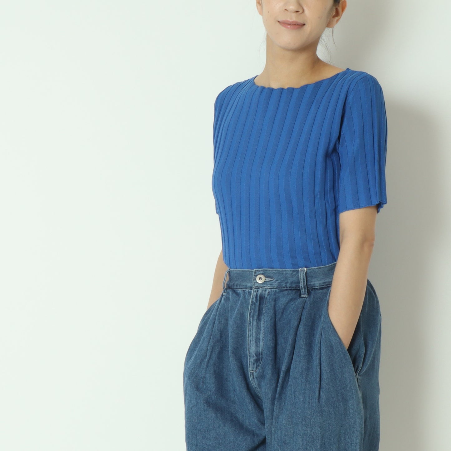 ワイドリブクルーネックニット 8556364