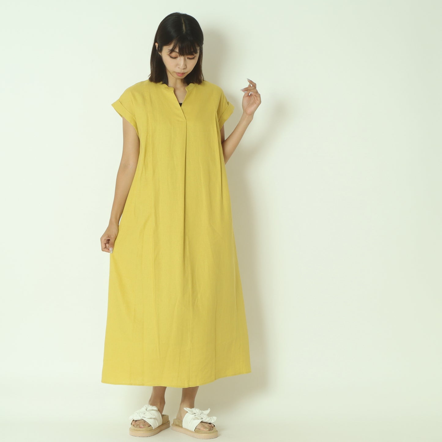 レーヨンポプリンスキッパーワンピース 8559701