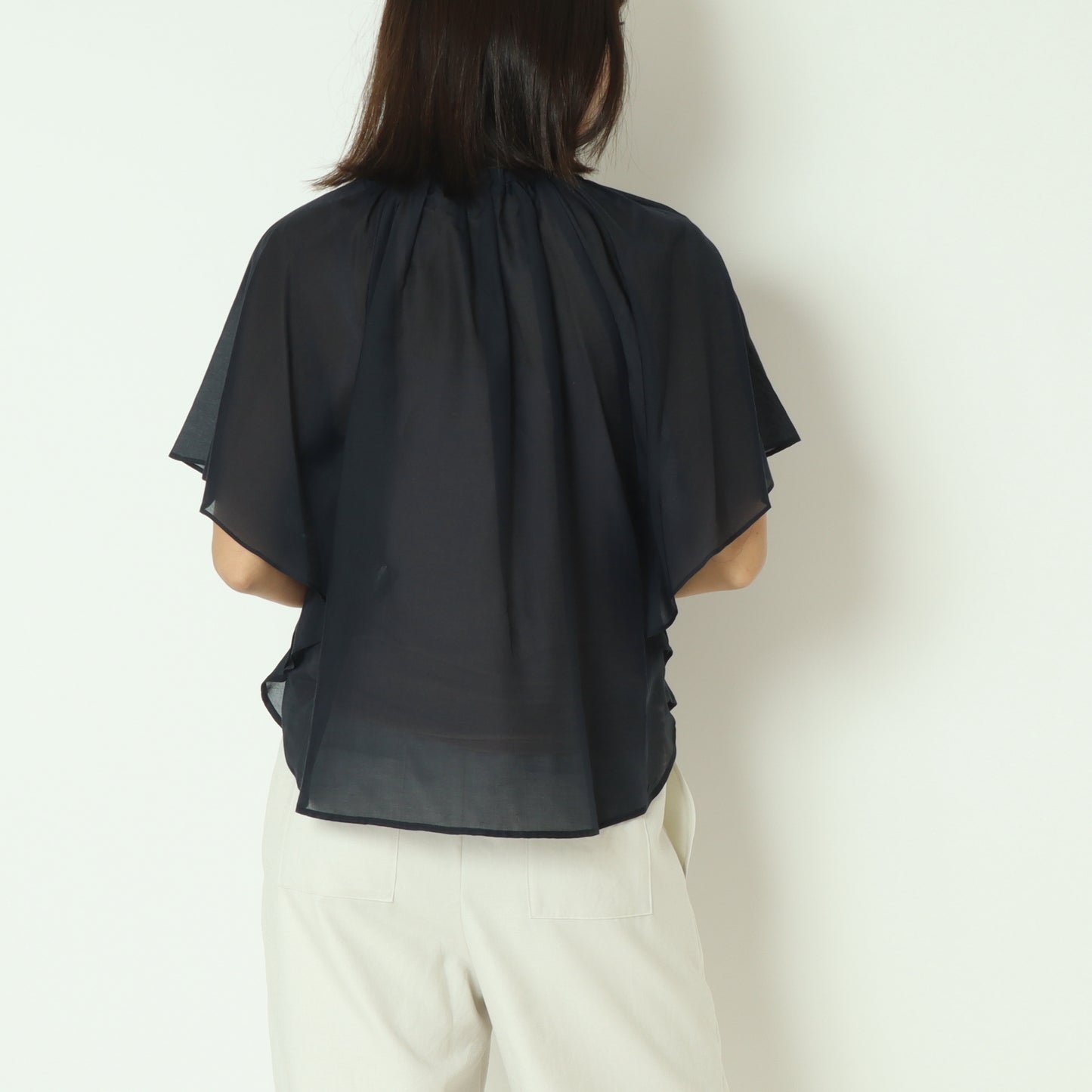 コットンシルクケープブラウス 521408