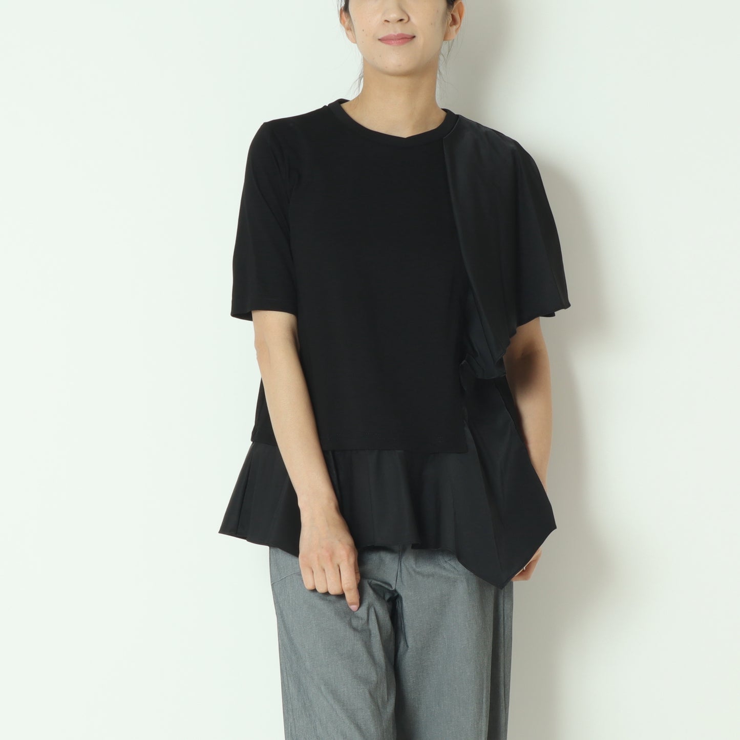 天竺×ストレッチドッキングアシメトップス 51295051