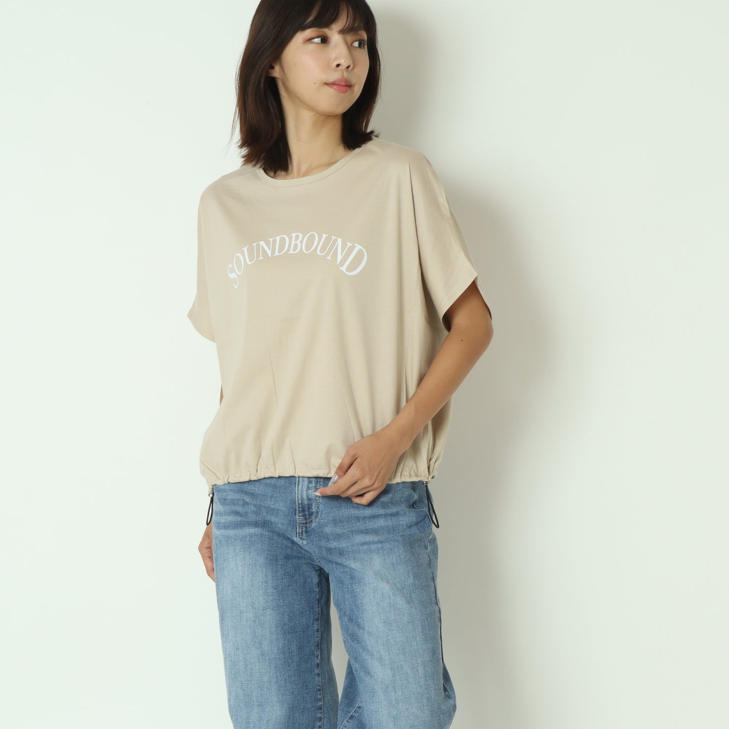 ドロストヘムプリントTシャツ 55225704