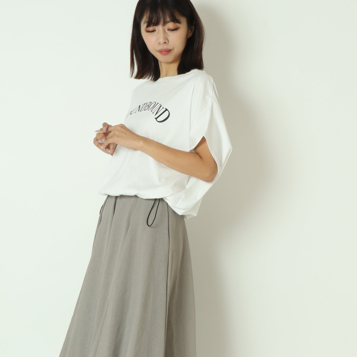 ドロストヘムプリントTシャツ 55225704