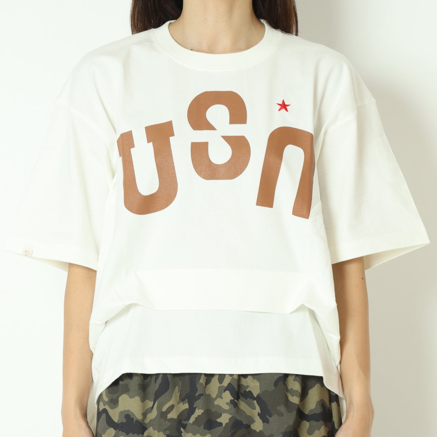 USUロゴステッチワークTシャツ 25M-MT-39
