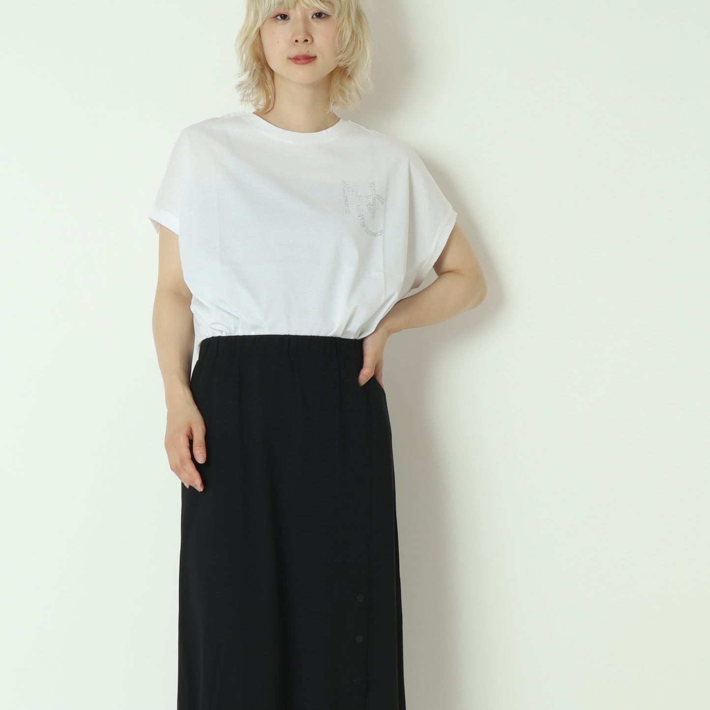 ラインストーンロゴカットソー623716