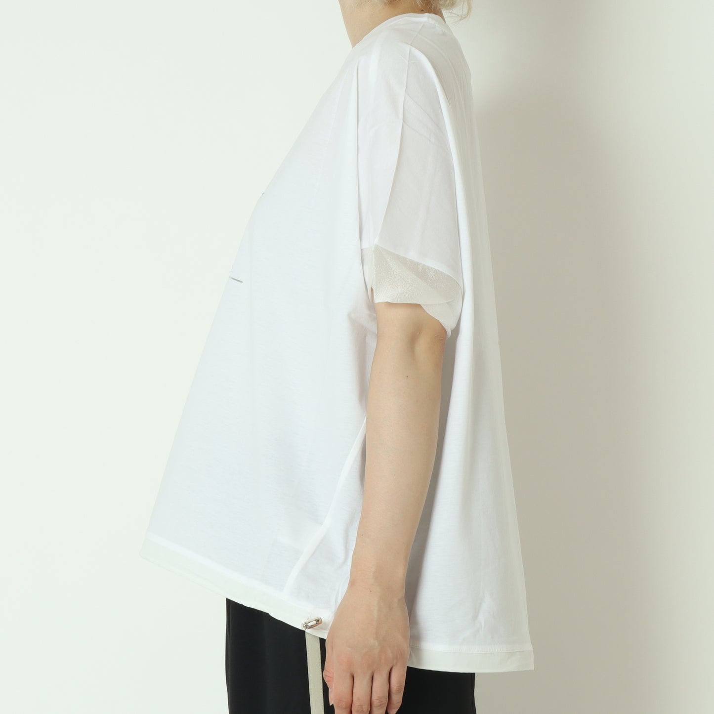 裾ドロストプリントシルケットTシャツ 623721