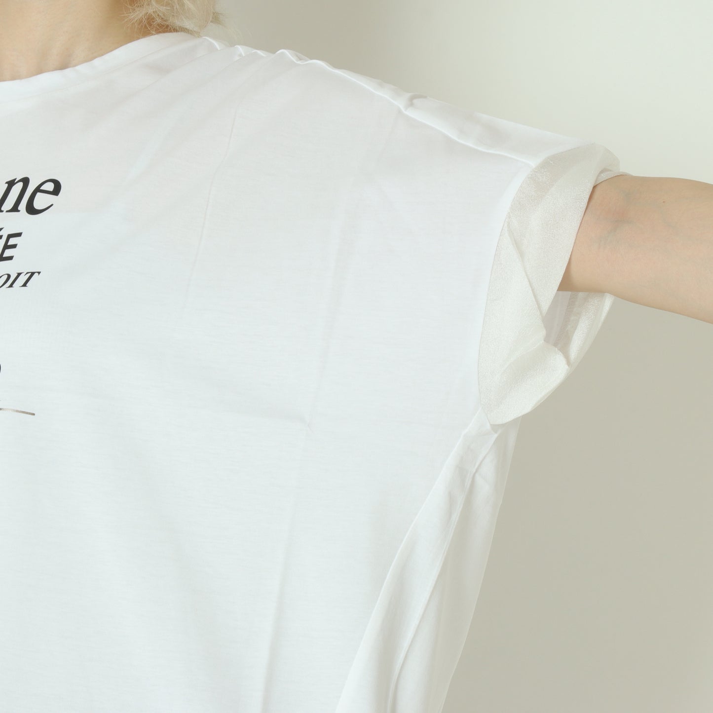 裾ドロストプリントシルケットTシャツ 623721
