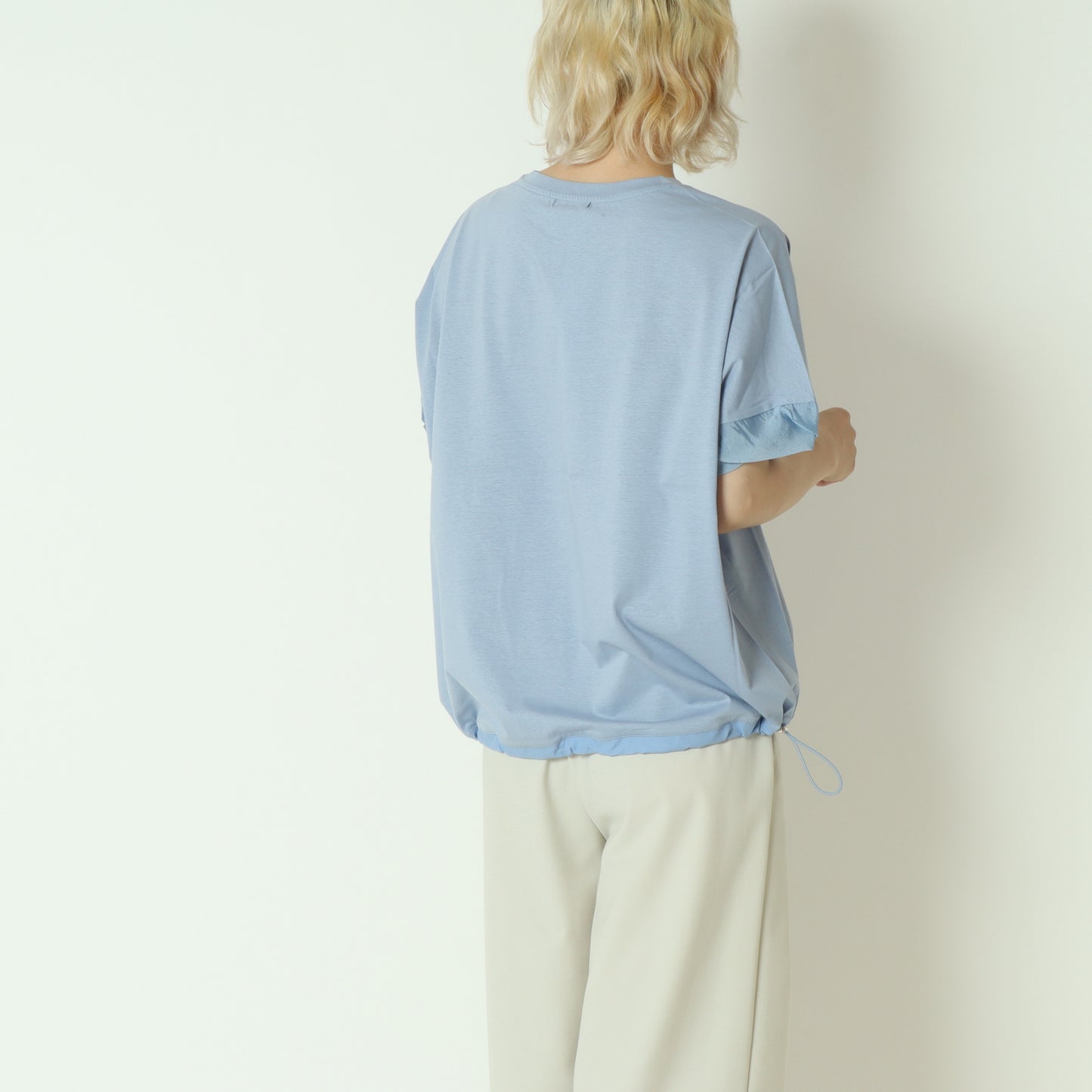 裾ドロストプリントシルケットTシャツ 623721