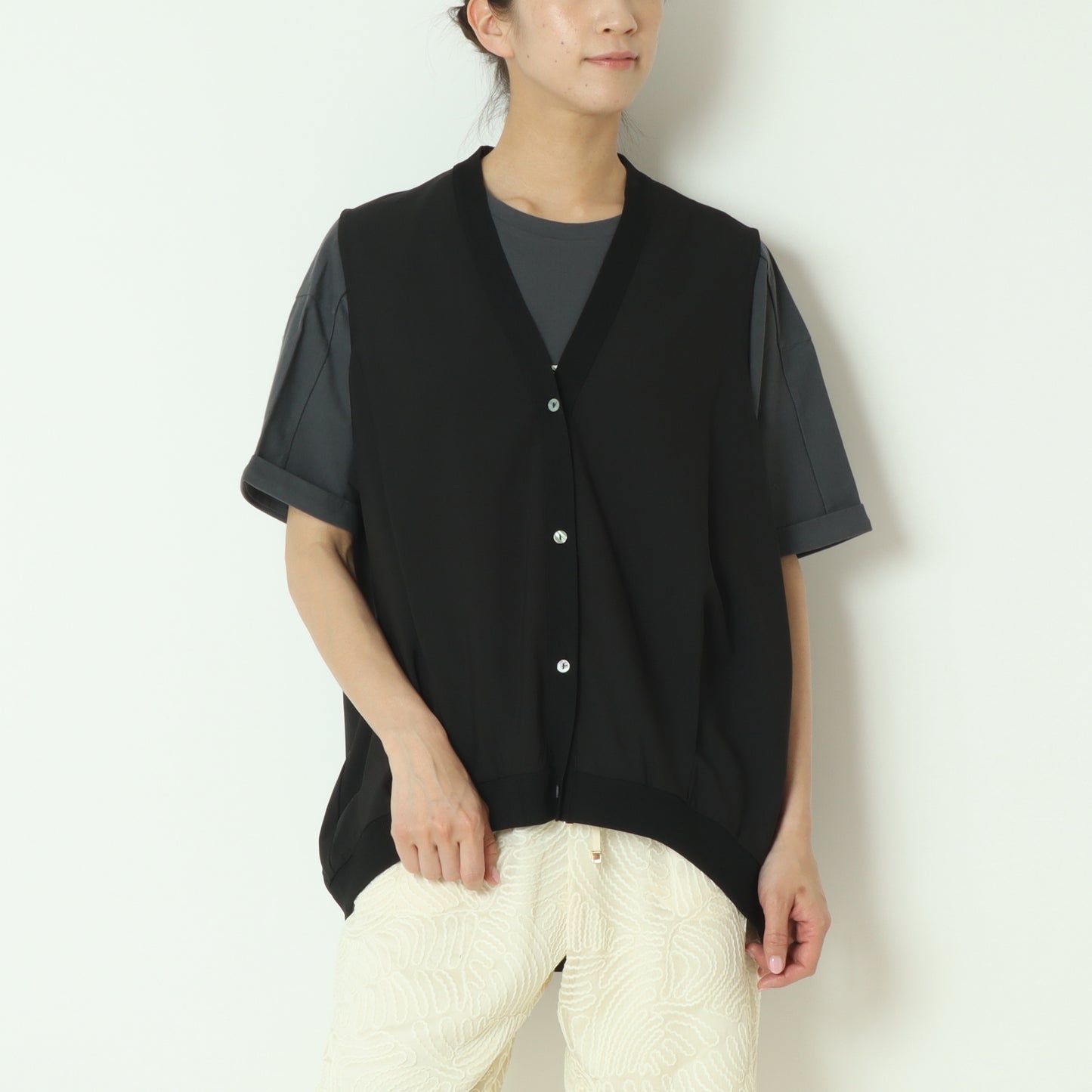 裾タック入りコクーンベスト 712701