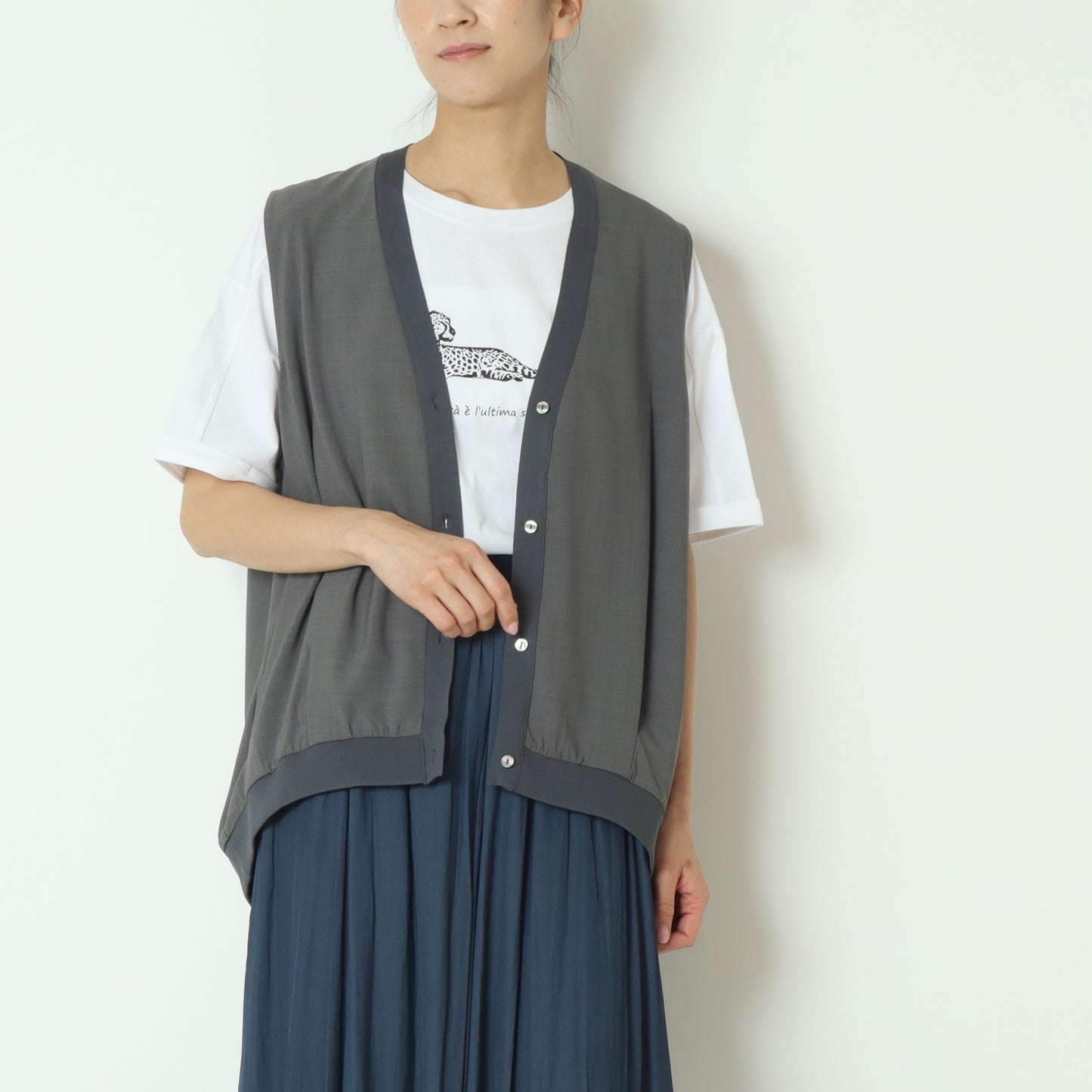 裾タック入りコクーンベスト 712701