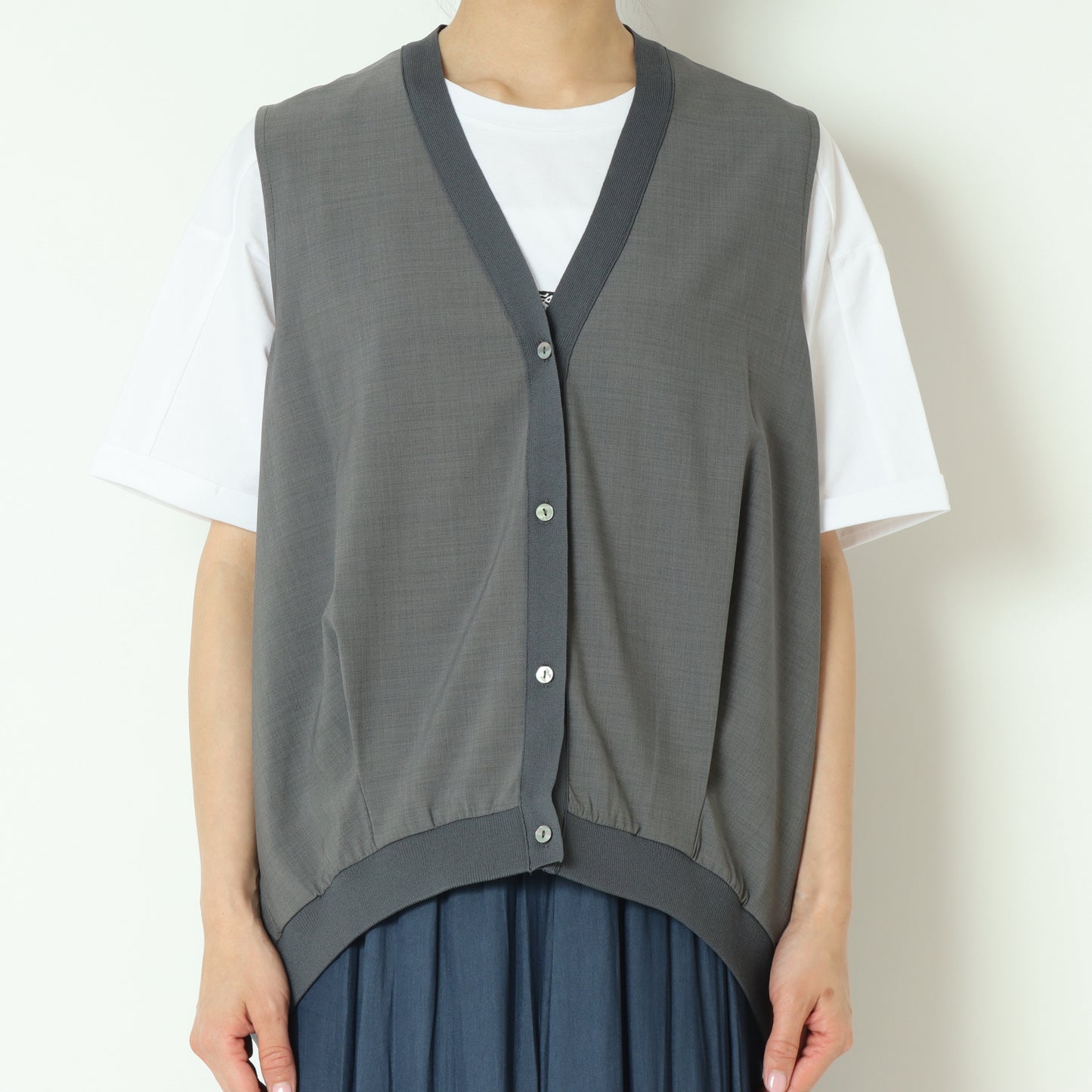 裾タック入りコクーンベスト 712701