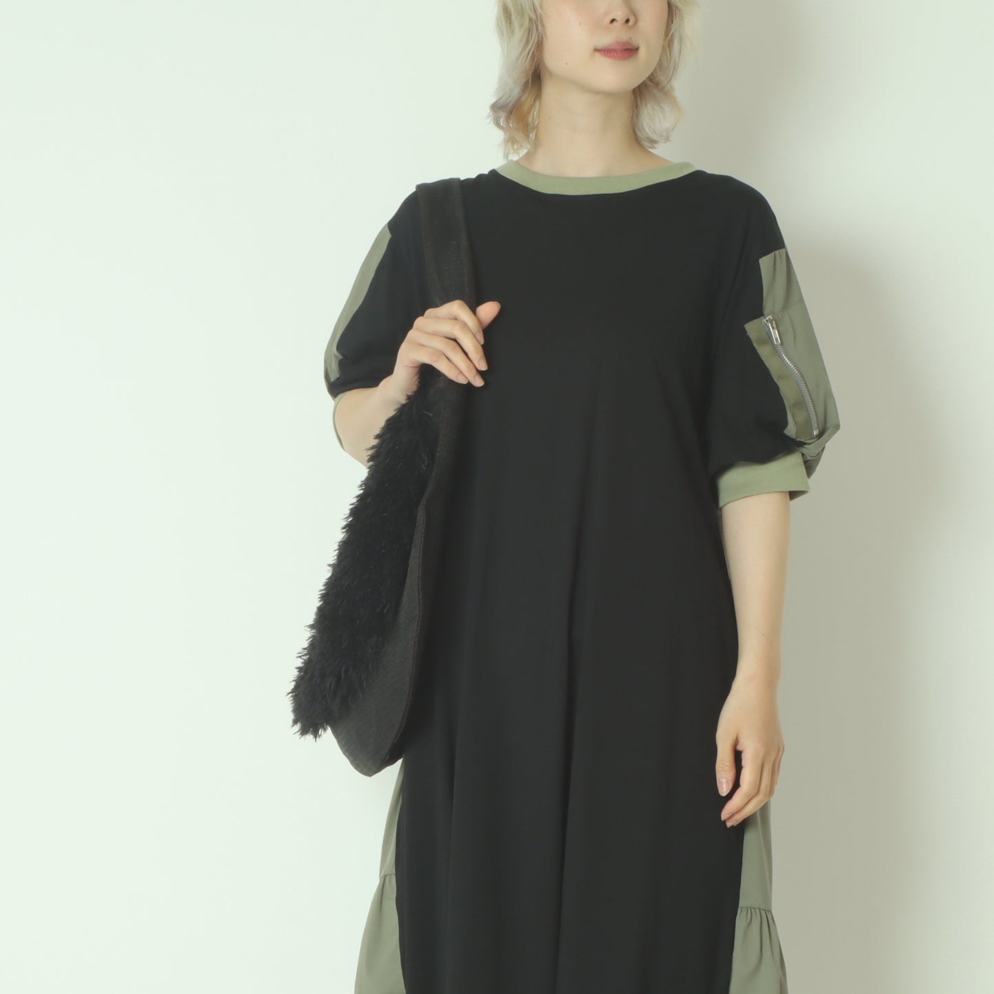 メッシュ&ファーワンショルダーバッグ ER25-M03