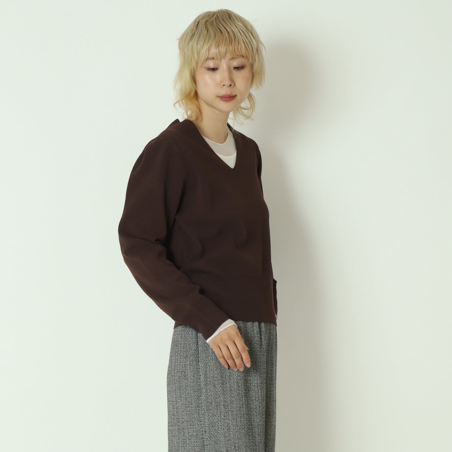 エリートストレッチVネックニット 80256101