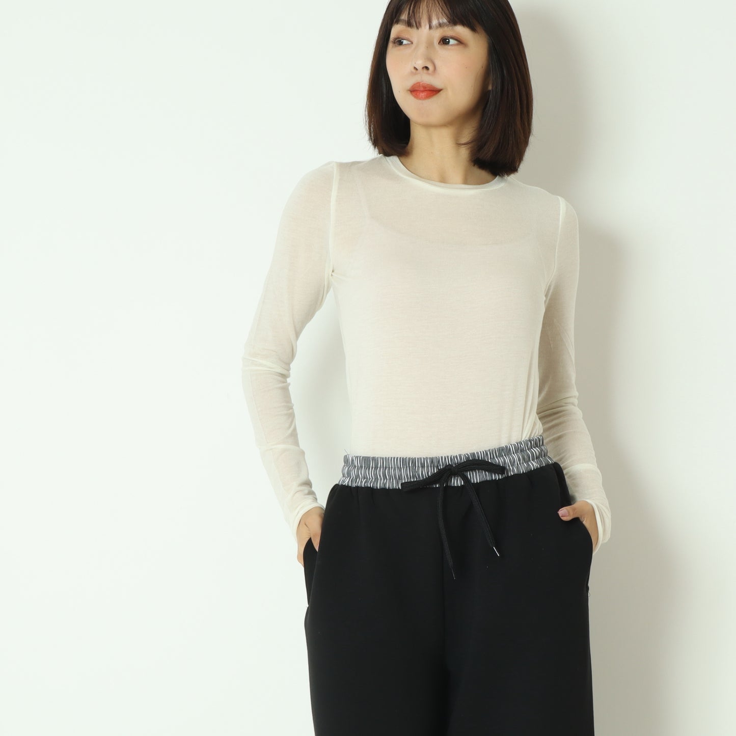 カシミアシルクソフトタッチシアーニット 80256151