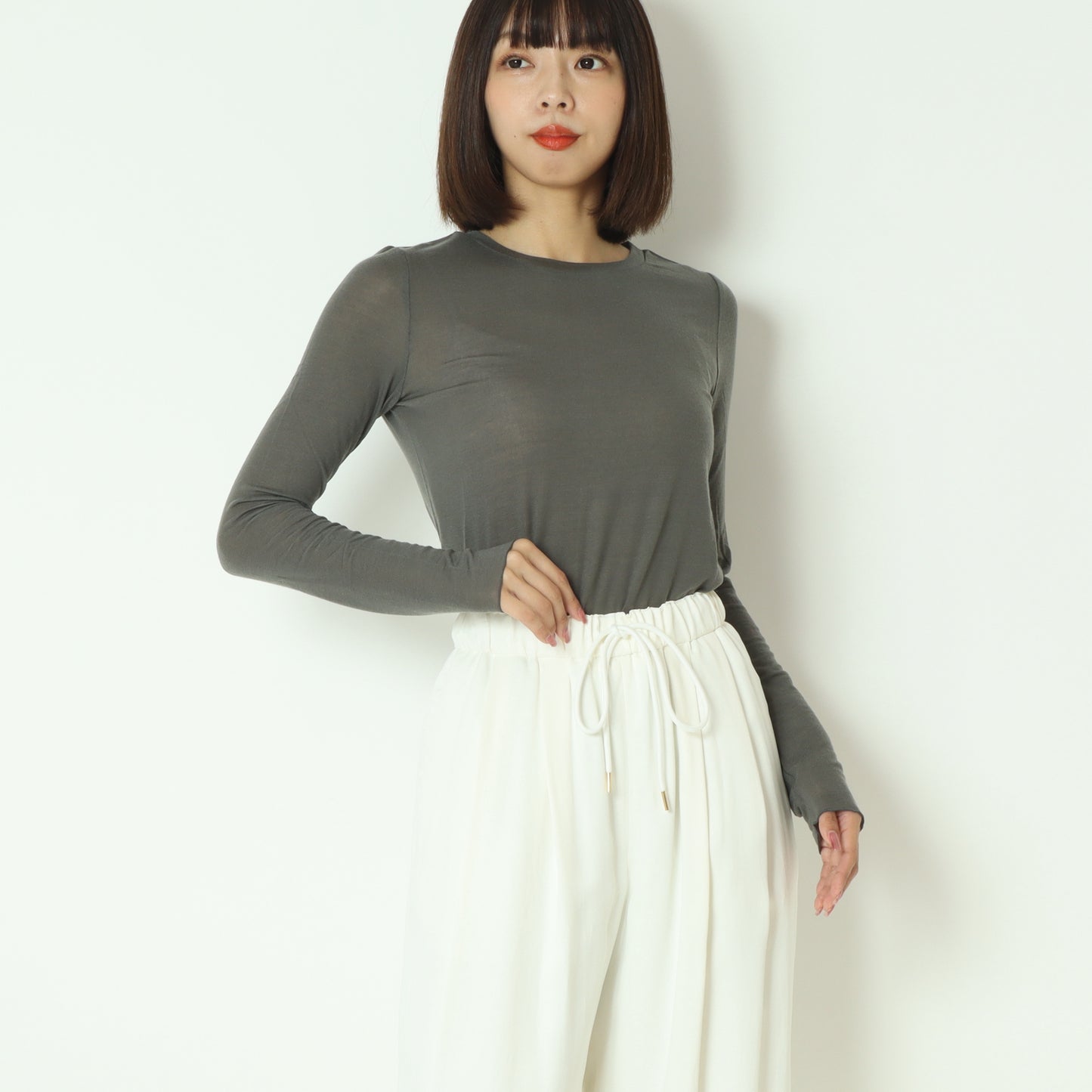 カシミアシルクソフトタッチシアーニット 80256151