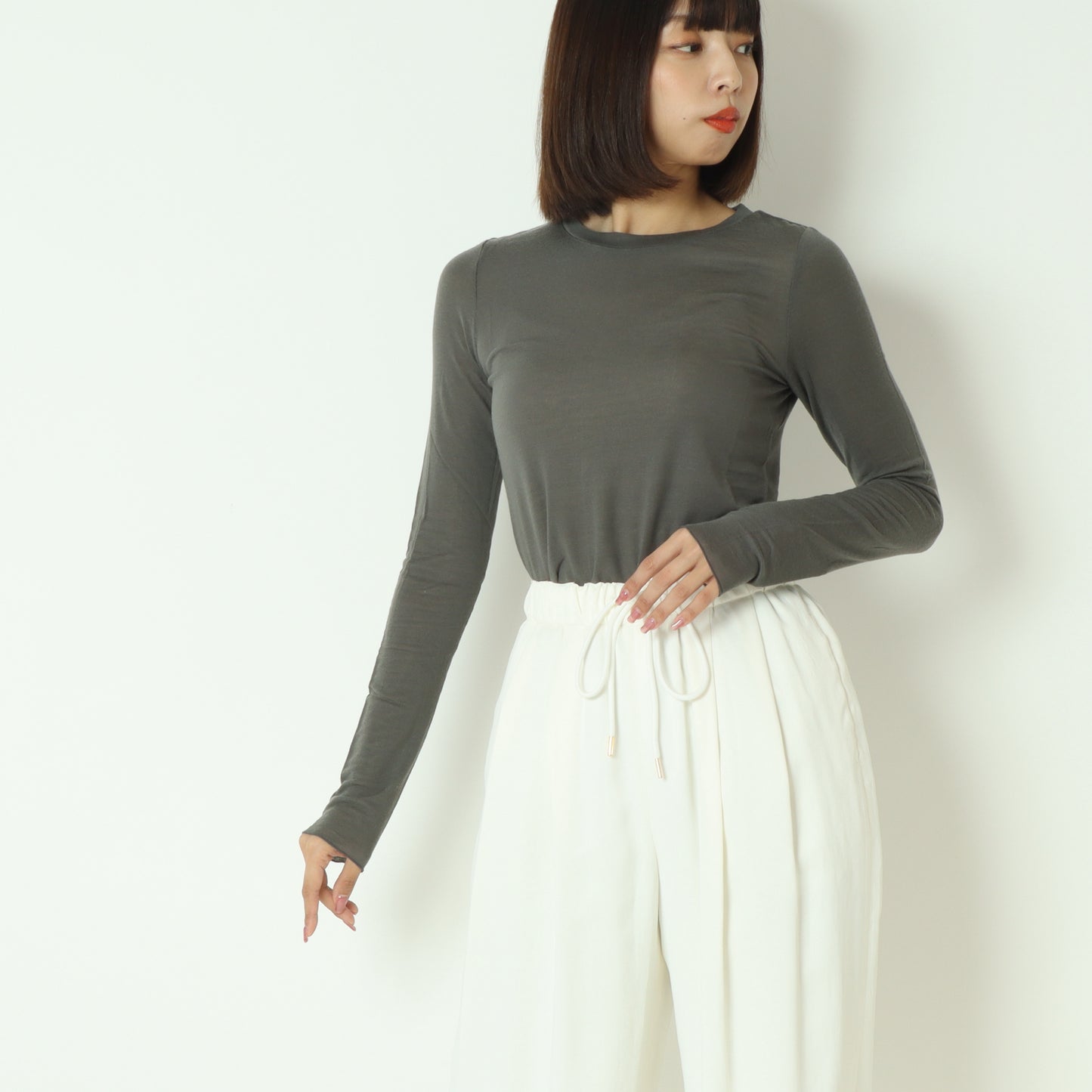カシミアシルクソフトタッチシアーニット 80256151
