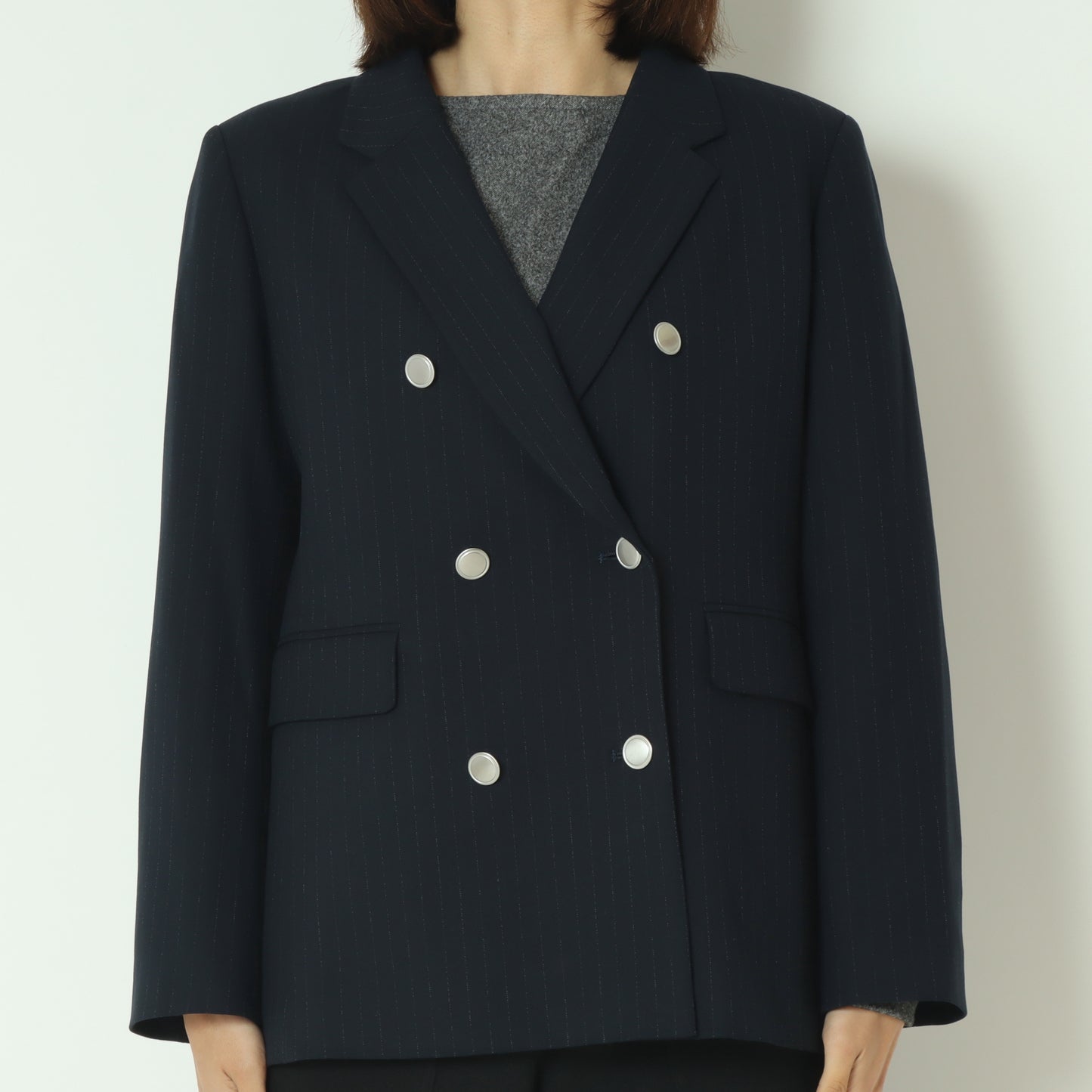 ストライプライニングテーラードダブルジャケット531471