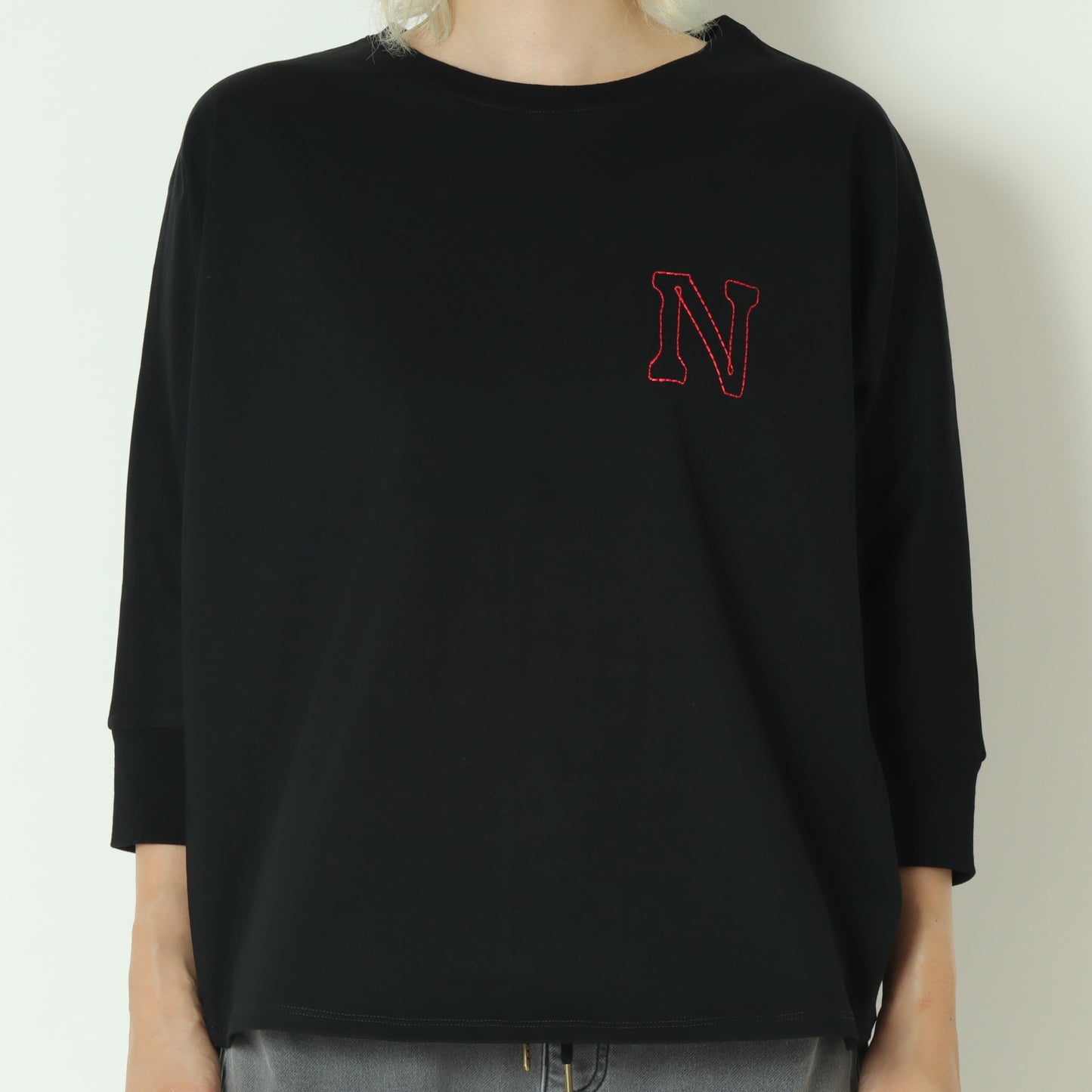 ラインステッチロゴ刺繍ドルマンT 55035522