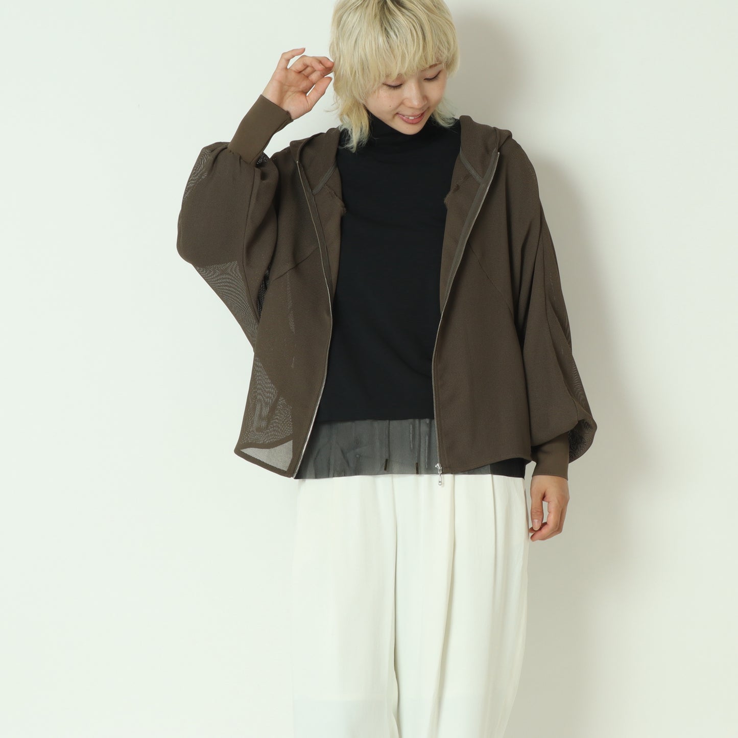 メッシュジップアップフーディー 55295132
