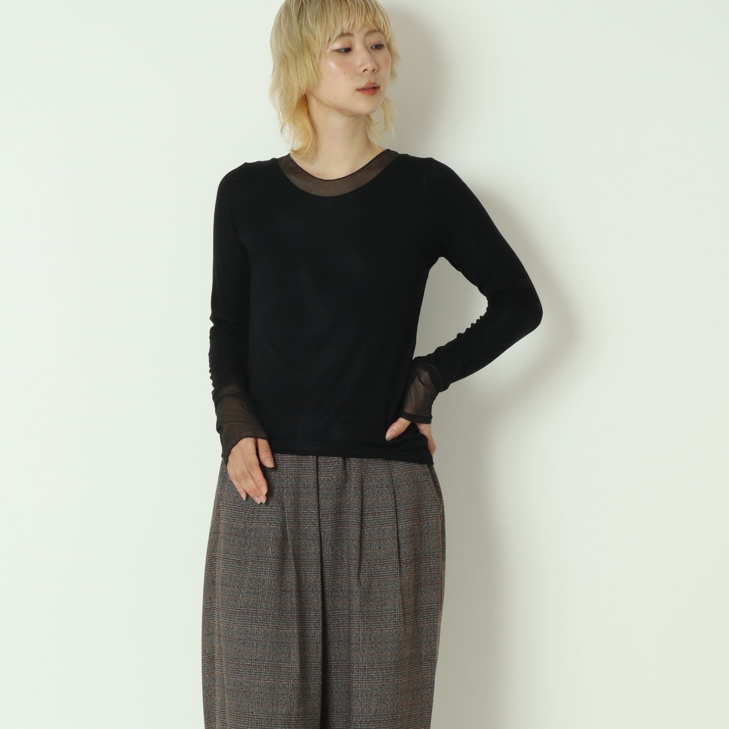 シアードッキング長袖カットソー 55095522