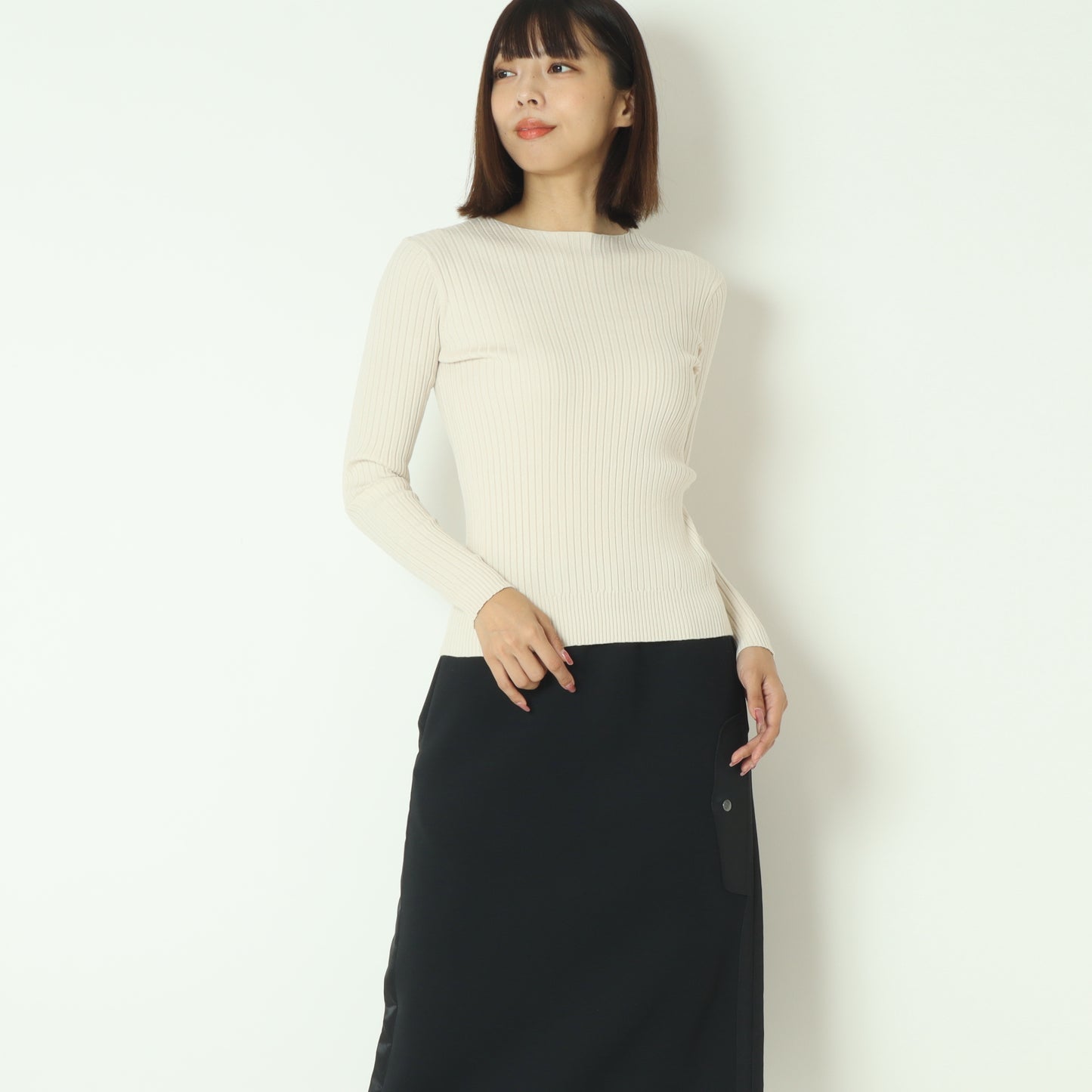 ストレッチリブクルーネックセーター 70534G