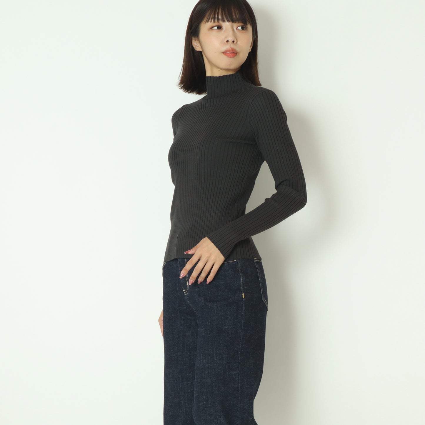 ストレッチリブボトルネックセーター 70572G