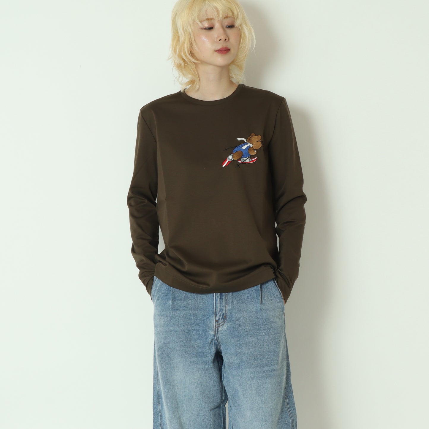 ベア刺繍ロンT 0208260253