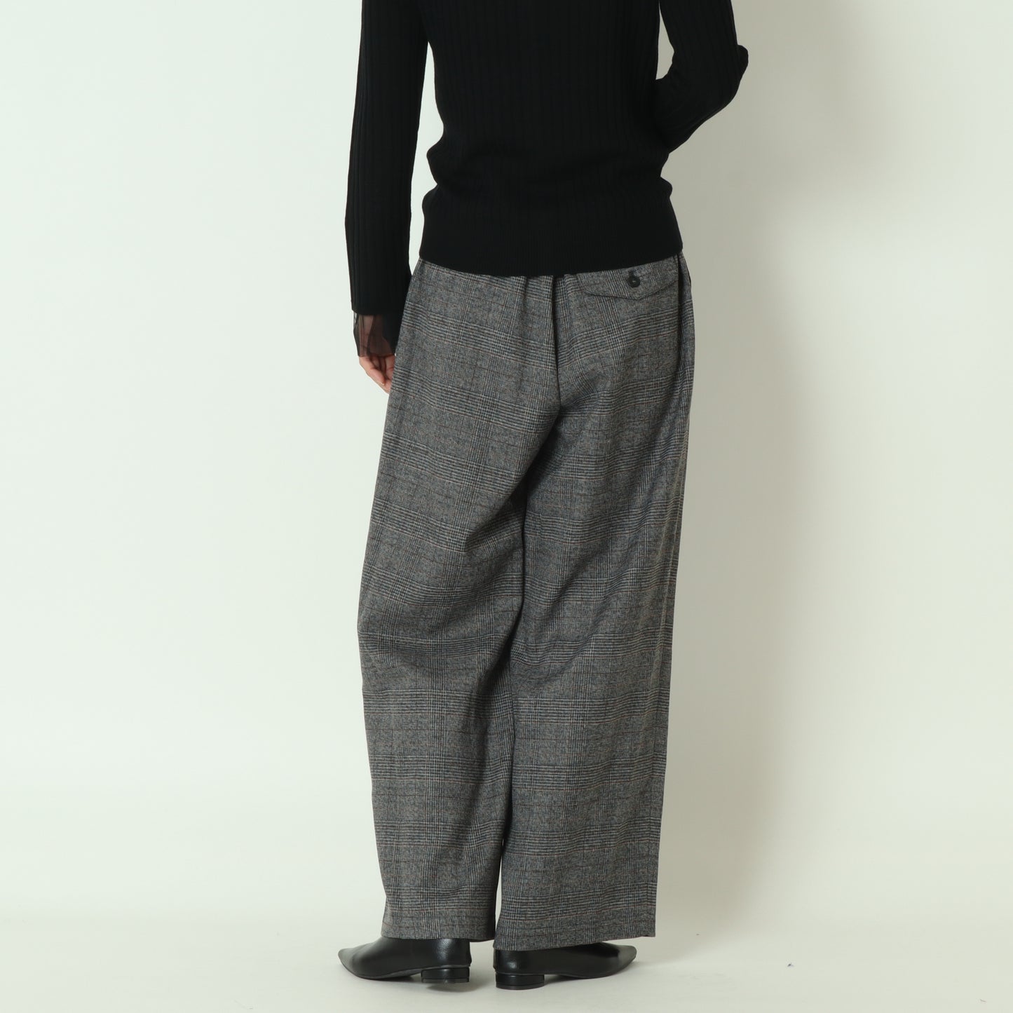 タックワイドチェックパンツ H825306