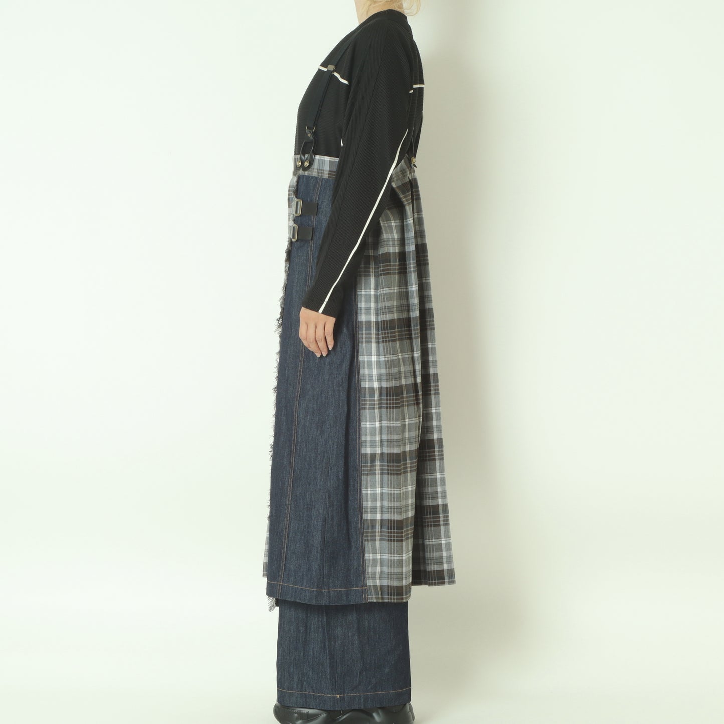 チェックデニムコンビネーションサロペット 1253-06030