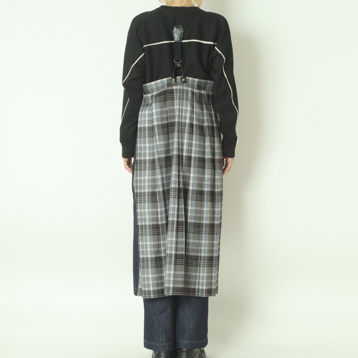チェックデニムコンビネーションサロペット 1253-06030