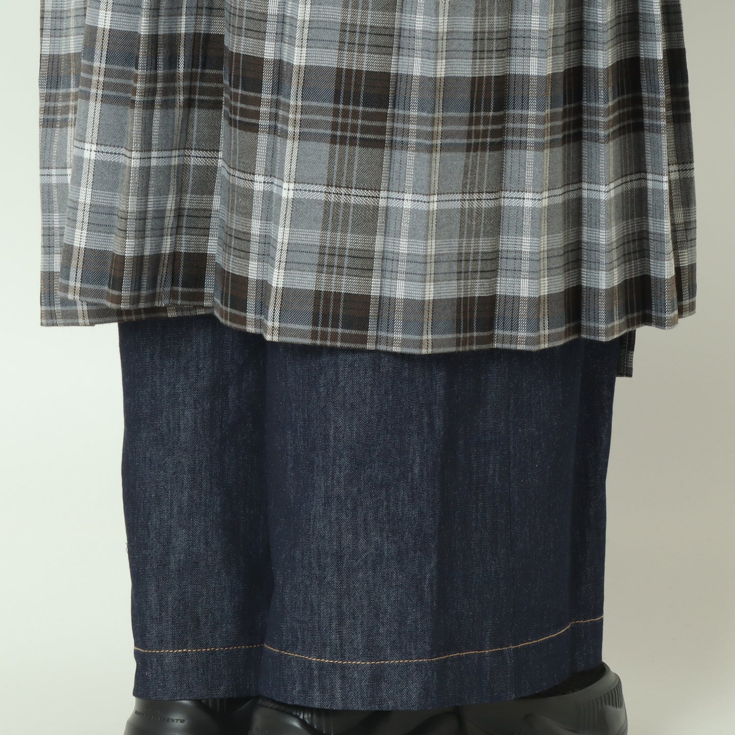 チェックデニムコンビネーションサロペット 1253-06030