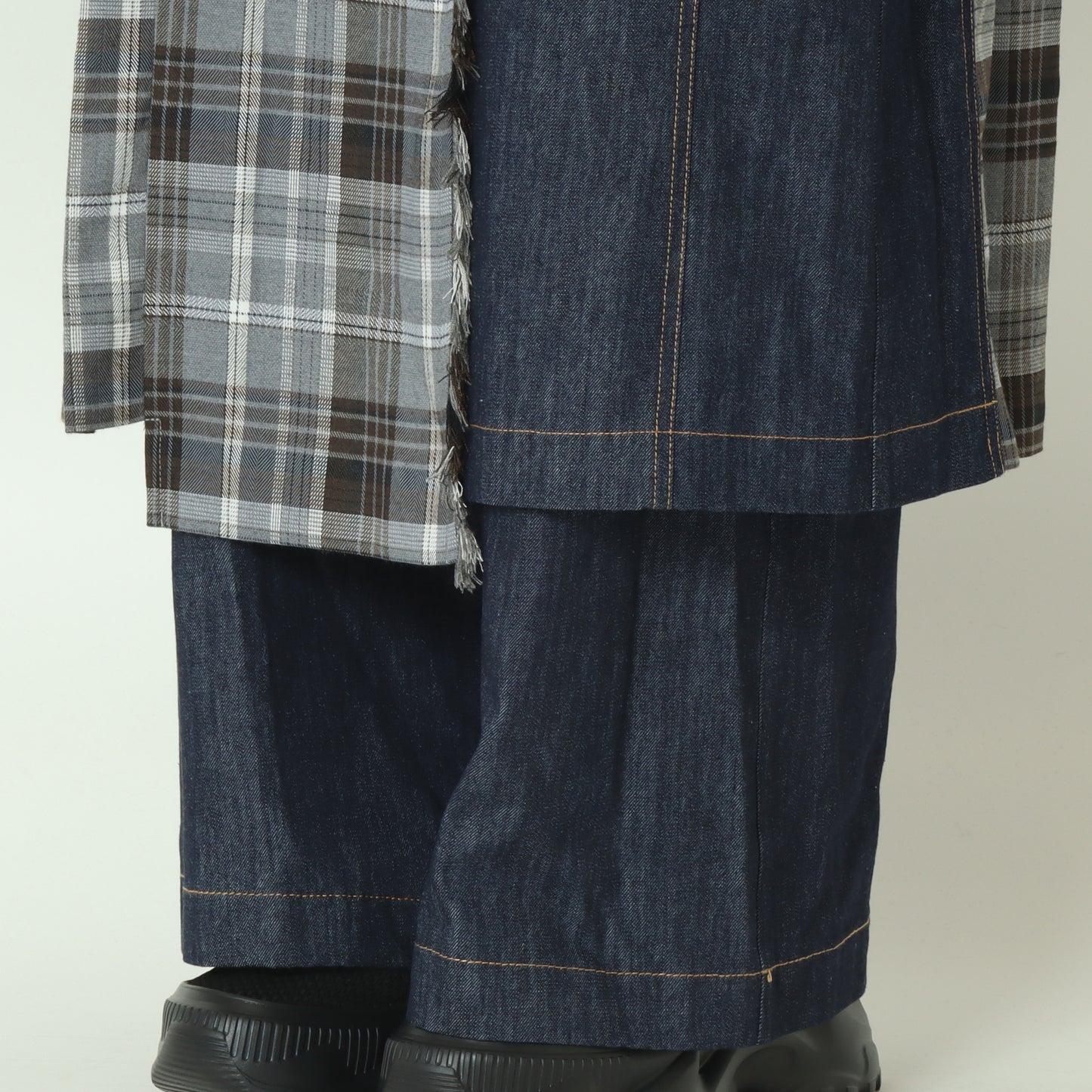 チェックデニムコンビネーションサロペット 1253-06030