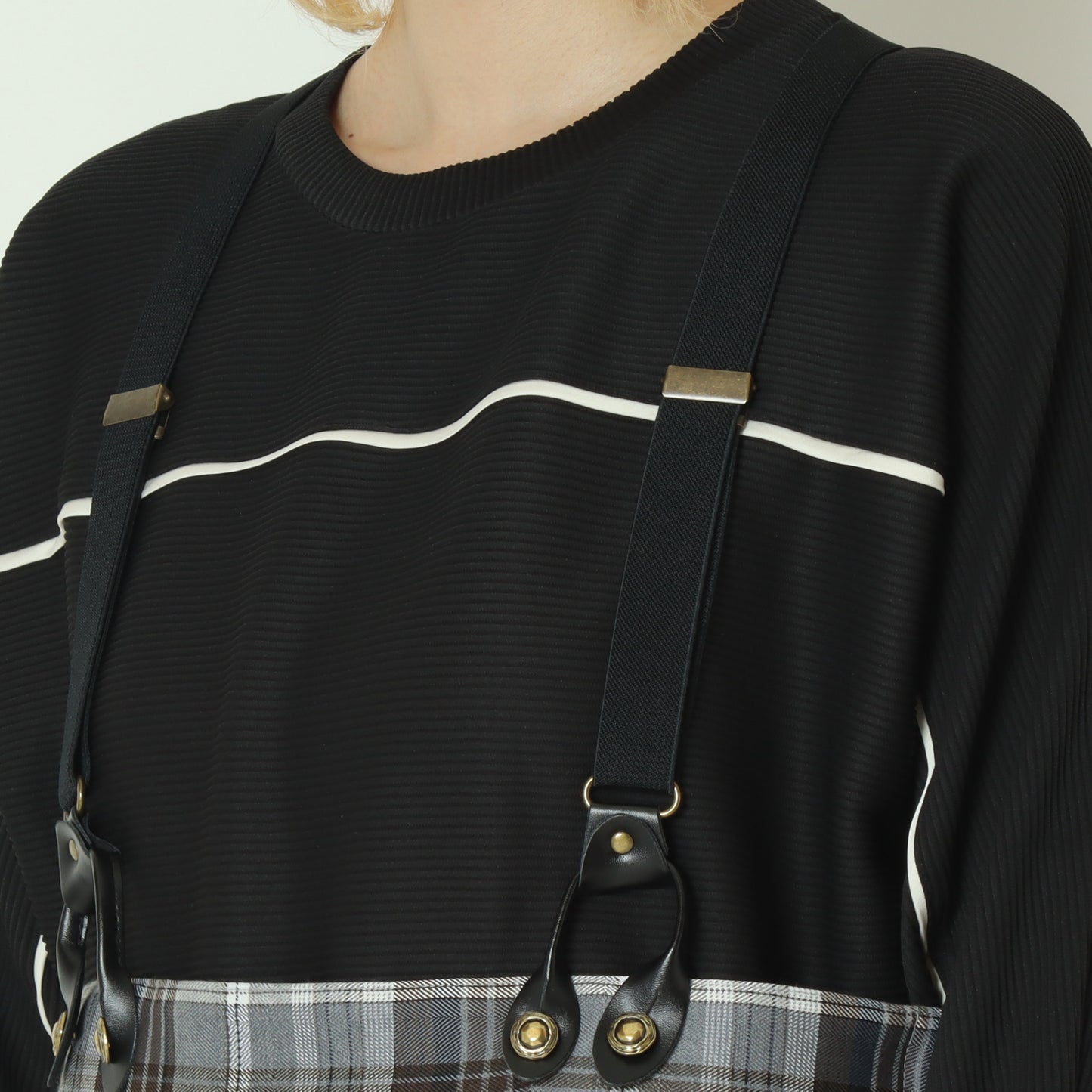 チェックデニムコンビネーションサロペット 1253-06030