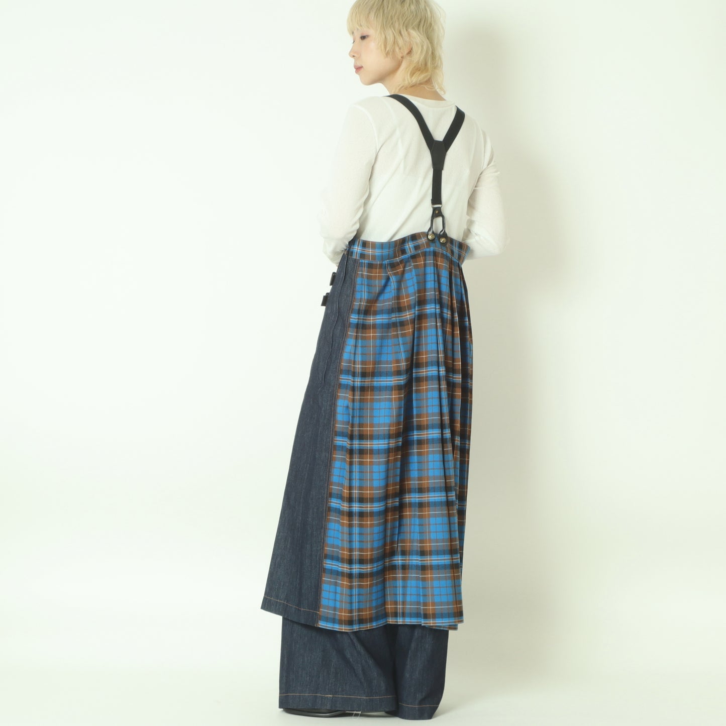 チェックデニムコンビネーションサロペット 1253-06030