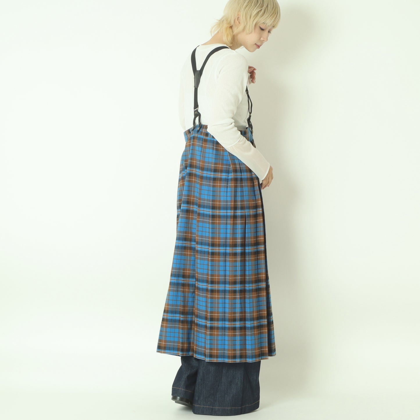 チェックデニムコンビネーションサロペット 1253-06030