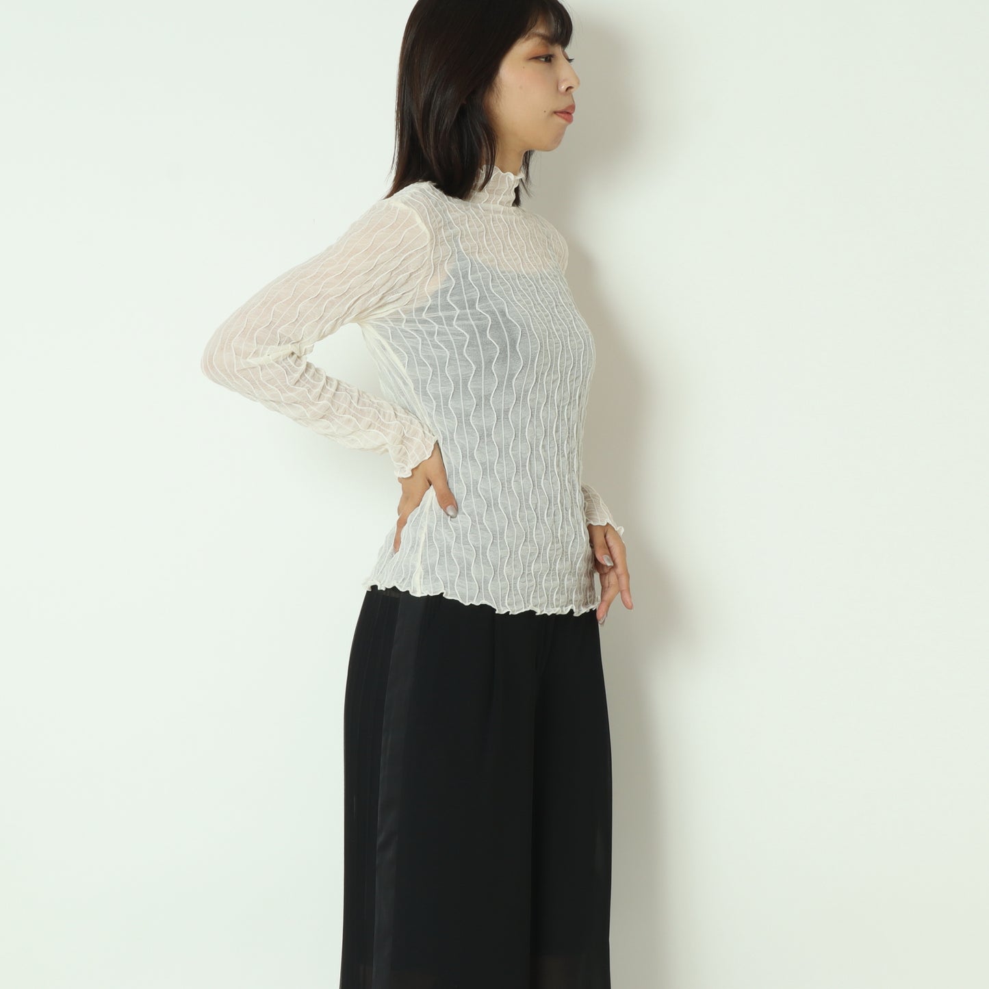 シアージャガードハイネックトップス TR32508-81438-1
