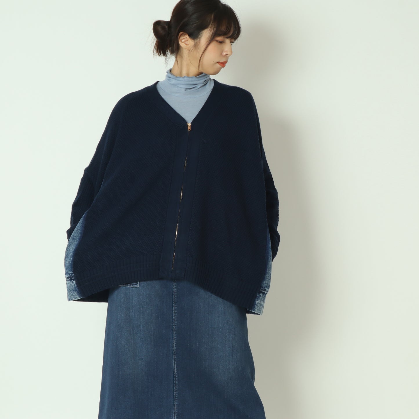 デニムコンビVZIPブルゾンカーデ 5534091