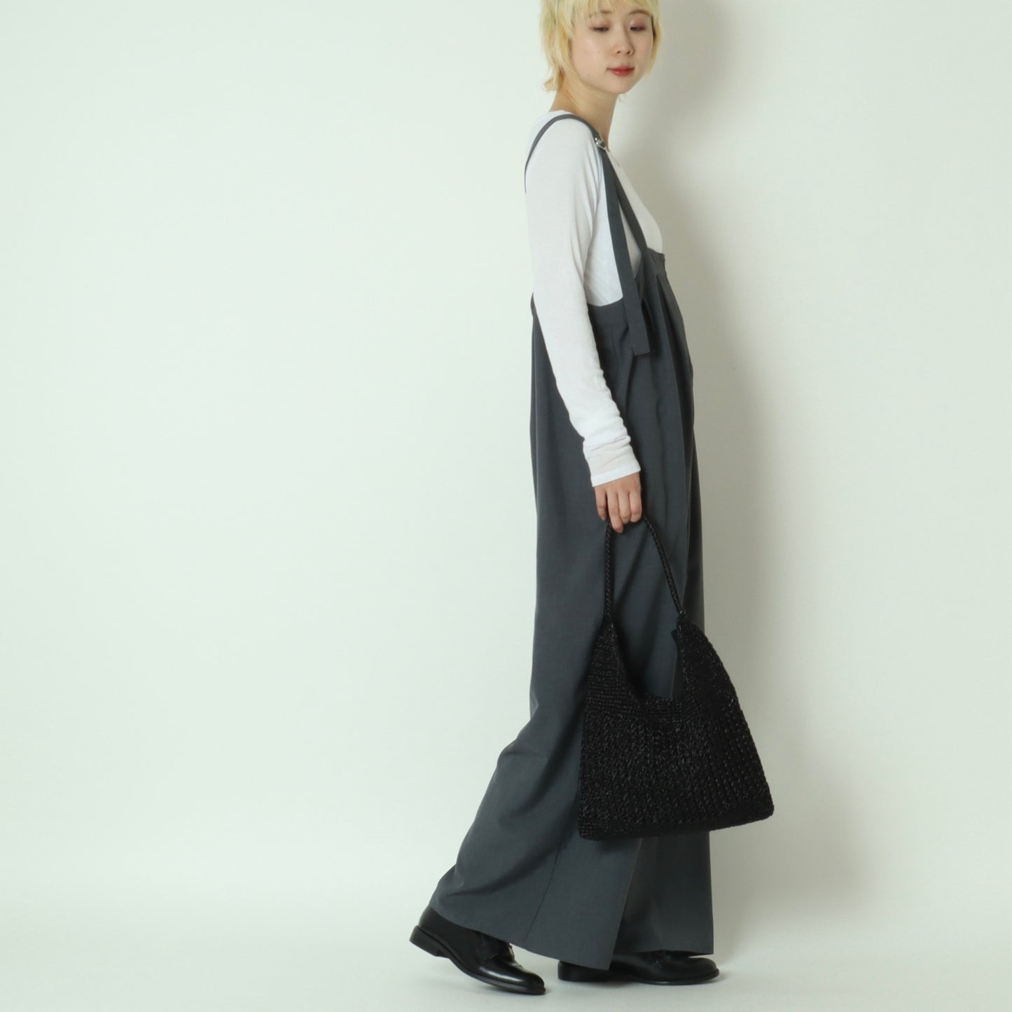 メタリックコード柄編みワンハンドルトート 100005550