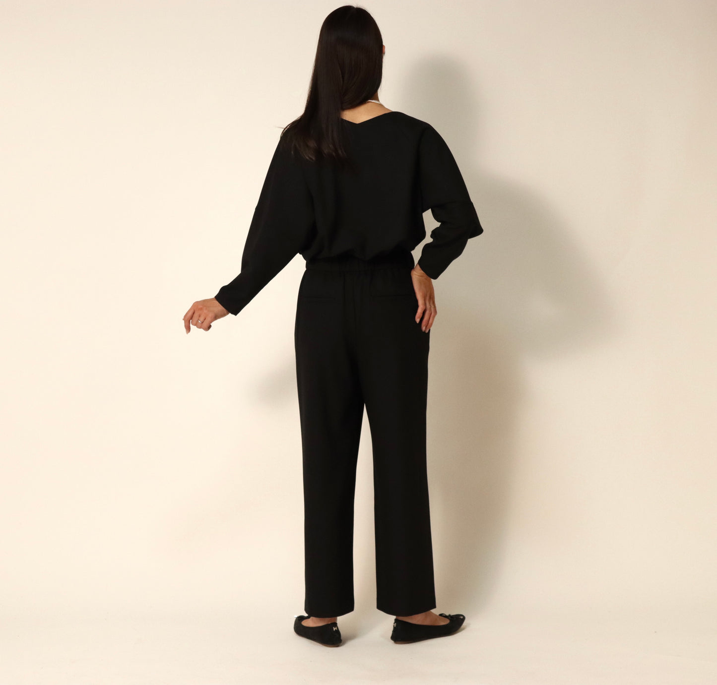 ma couleur ヒートウォームプレミアム ドロストワイドパンツJ4498A-23