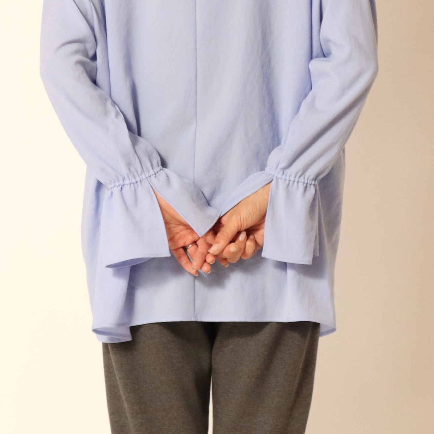ストレッチシフォンワイドVネックブラウス 809408