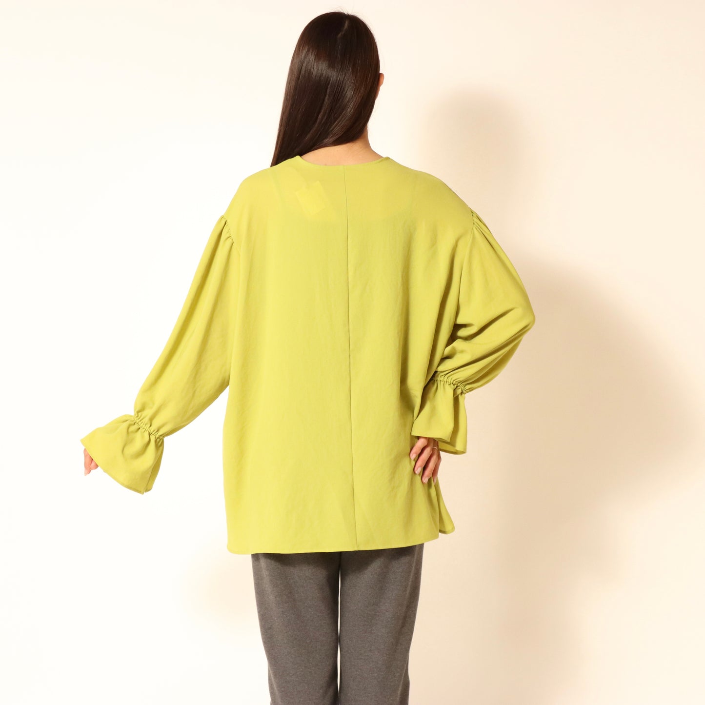 ストレッチシフォンワイドVネックブラウス 809408