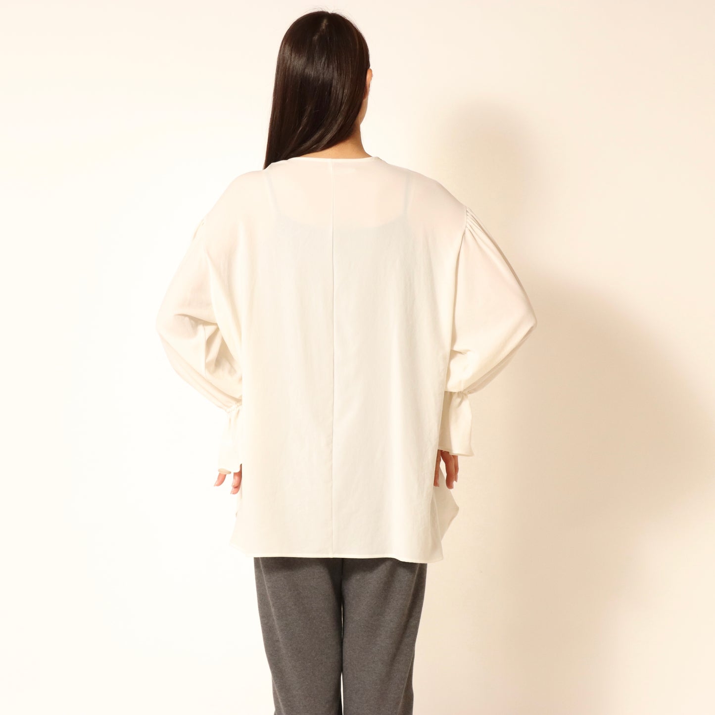 ストレッチシフォンワイドVネックブラウス 809408