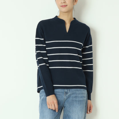 ボーダーラメJQスキッパープルオーバー 245LA0417