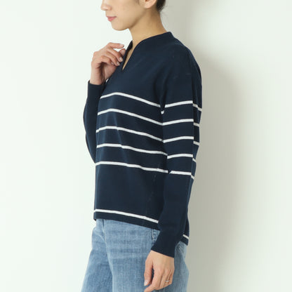 ボーダーラメJQスキッパープルオーバー 245LA0417