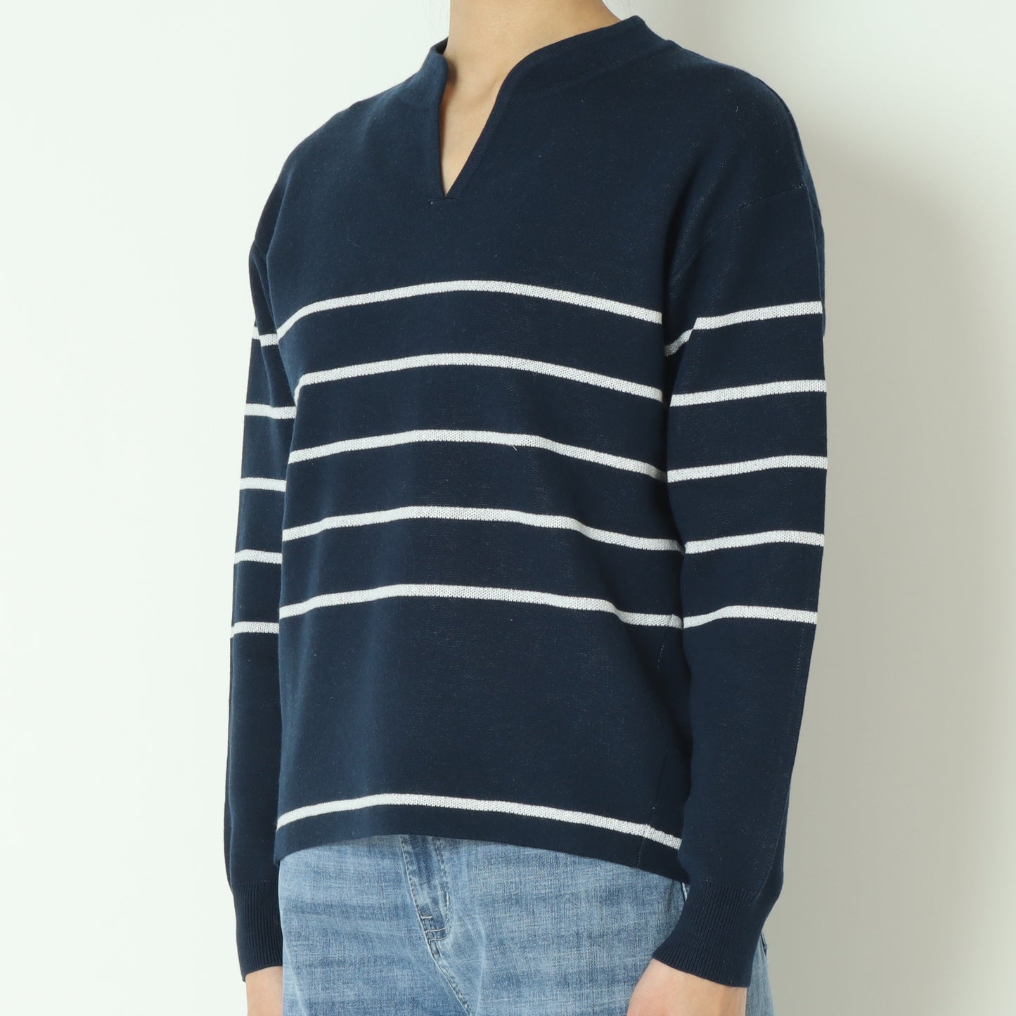 ボーダーラメJQスキッパープルオーバー 245LA0417
