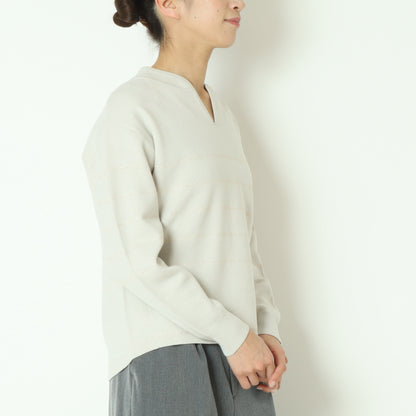 ボーダーラメJQスキッパープルオーバー 245LA0417