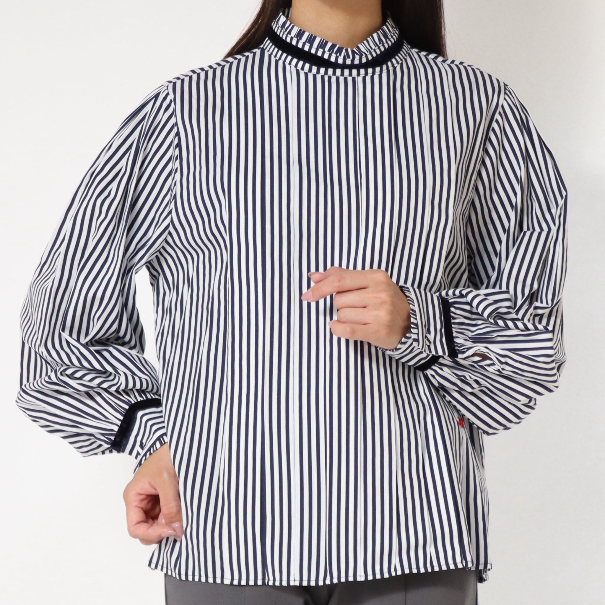 DECEMBERMAY Stripe logo highneck knit - ウエア