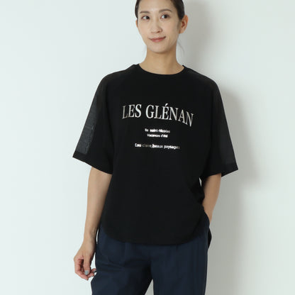 肩シアープリントＴシャツ　613591