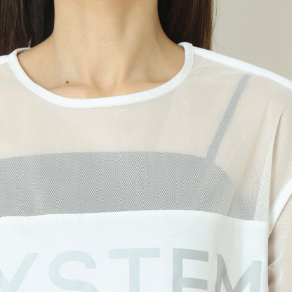 シアー切替クロップドTシャツ 20255874
