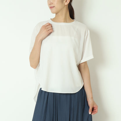 ストレッチシフォン半袖ブラウス　80242201